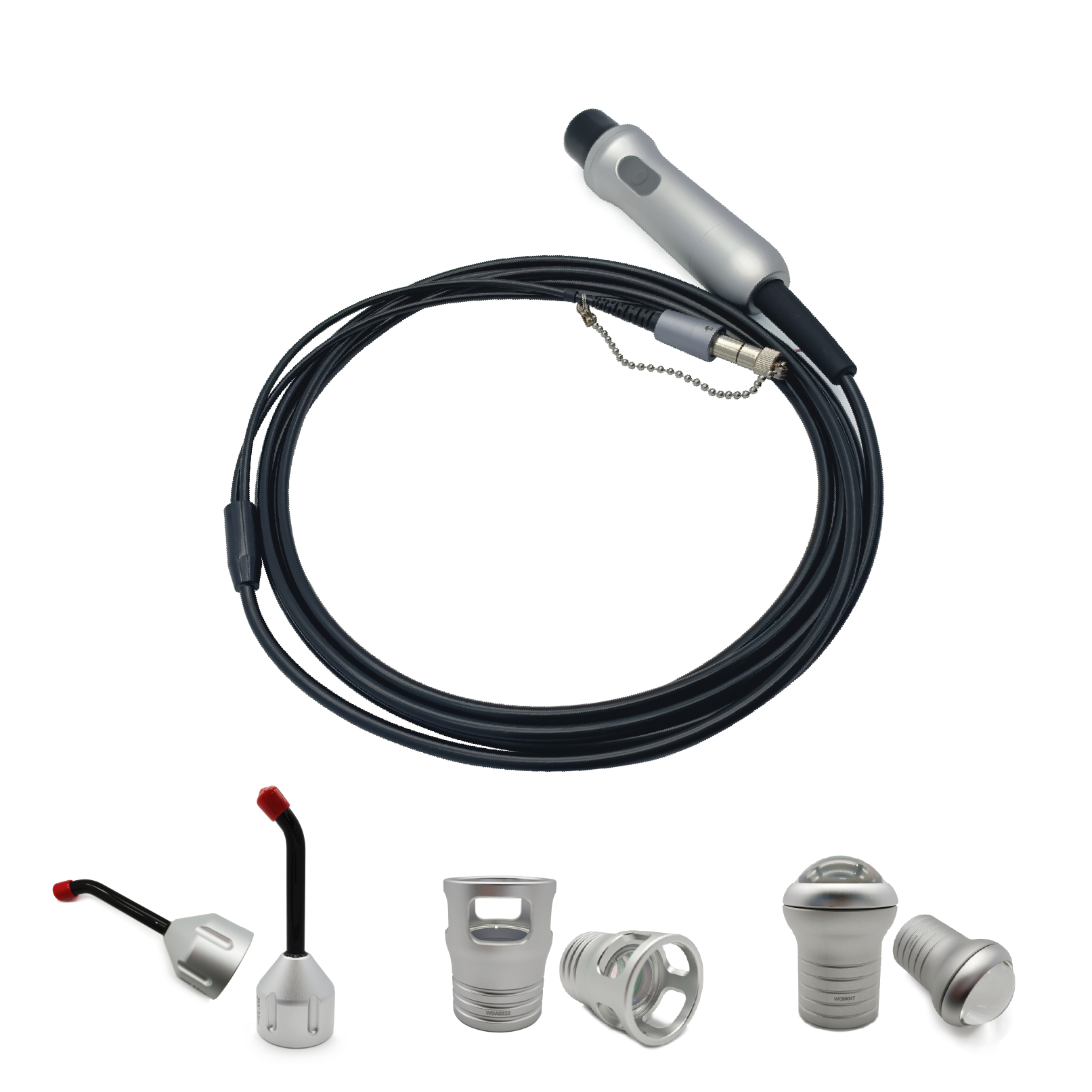 Therapy handpiece in a photobiomodulation session, 7 / 15 / 30 mm adjustable spot dial